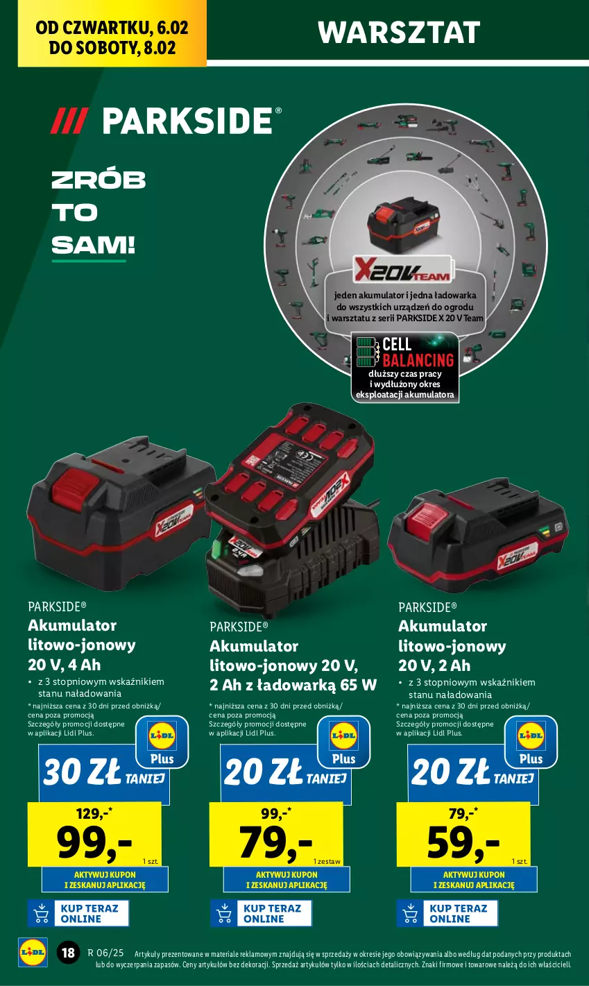 Gazetka promocyjna Lidl - GAZETKA - ważna 03.02 do 08.02.2025 - strona 20 - produkty: Akumulator, Parkside, Ser, Top, Warka