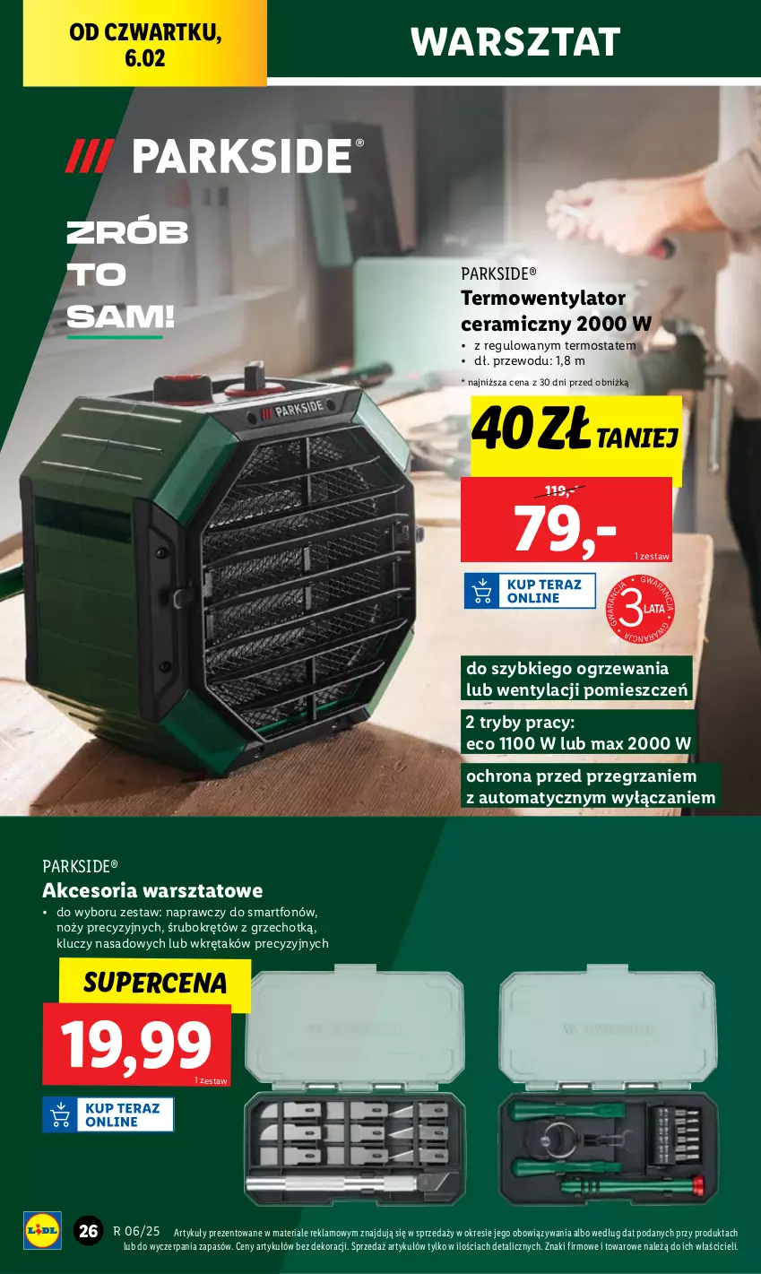 Gazetka promocyjna Lidl - GAZETKA - ważna 03.02 do 08.02.2025 - strona 28 - produkty: Noż, Parkside, Smartfon, Termos, Termowentylator, Wkręt