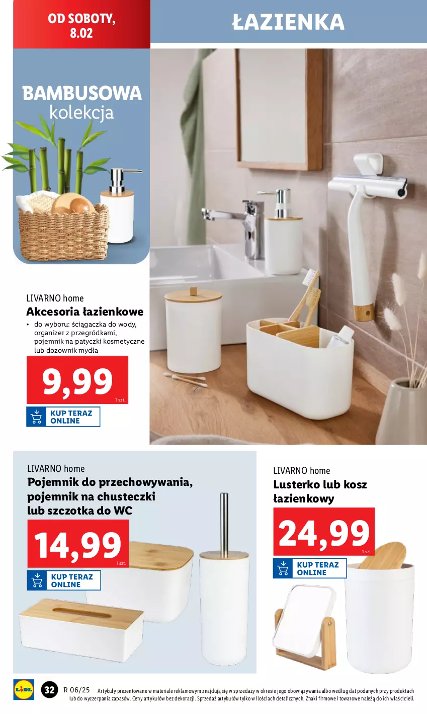 Gazetka promocyjna Lidl - GAZETKA - ważna 03.02 do 08.02.2025 - strona 34 - produkty: Chusteczki, Dozownik, Dozownik mydła, Ivar, Kosz, Kosz łazienkowy, Organizer, Patyczki kosmetyczne, Pojemnik, Pojemnik do przechowywania, Szczotka, Szczotka do WC