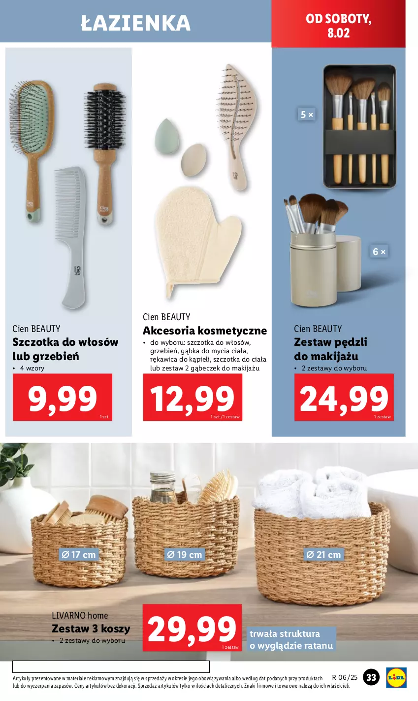 Gazetka promocyjna Lidl - GAZETKA - ważna 03.02 do 08.02.2025 - strona 35 - produkty: Ivar, Kosz, Makijaż, Szczotka, Szczotka do włosów, Zestaw pędzli