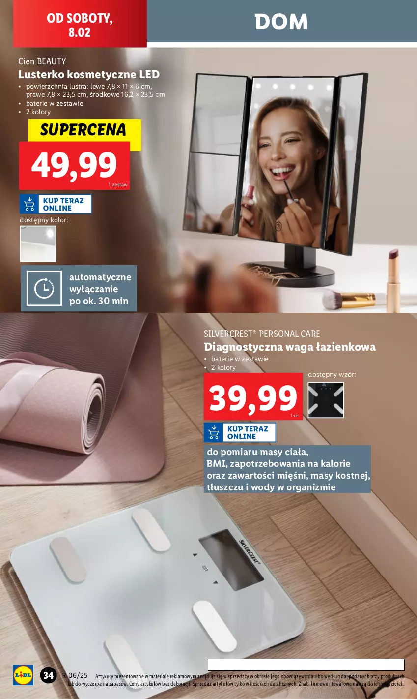 Gazetka promocyjna Lidl - GAZETKA - ważna 03.02 do 08.02.2025 - strona 36 - produkty: Lusterko kosmetyczne, Silvercrest, Waga, Waga łazienkowa