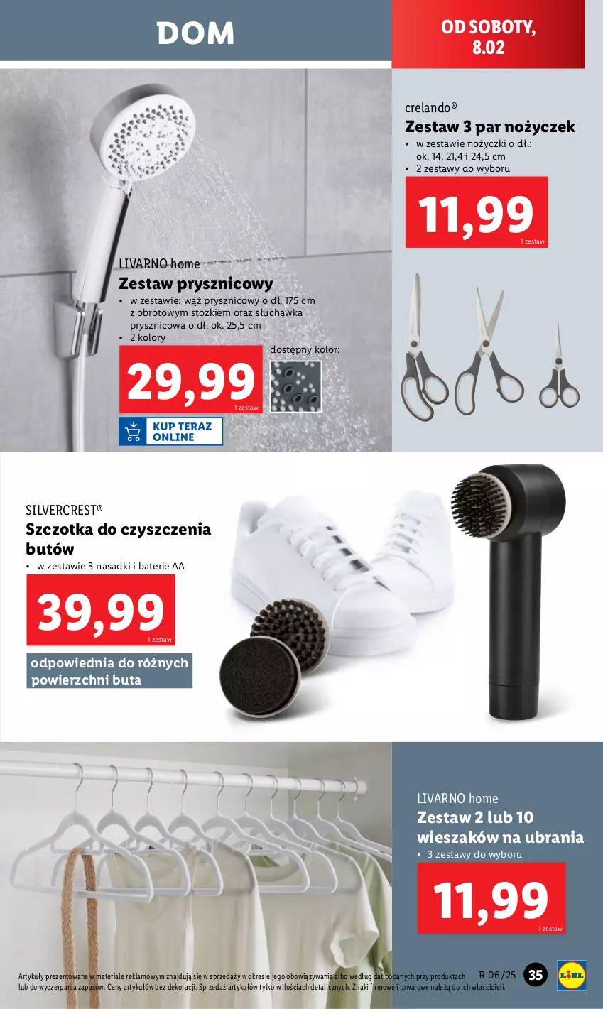 Gazetka promocyjna Lidl - GAZETKA - ważna 03.02 do 08.02.2025 - strona 37 - produkty: Ivar, Noż, Nożyczki, Silvercrest, Słuchawka prysznicowa, Szczotka, Ubrania, Wieszak, Zestaw prysznicowy