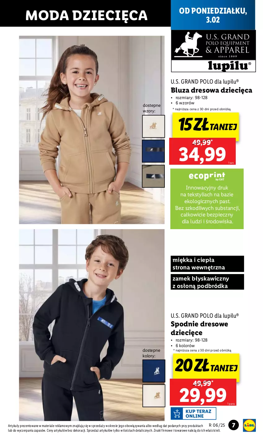 Gazetka promocyjna Lidl - GAZETKA - ważna 03.02 do 08.02.2025 - strona 7 - produkty: Bluza, Bluza dresowa, Dres, Dzieci, Gra, Moda, Piec, Spodnie, Spodnie dresowe