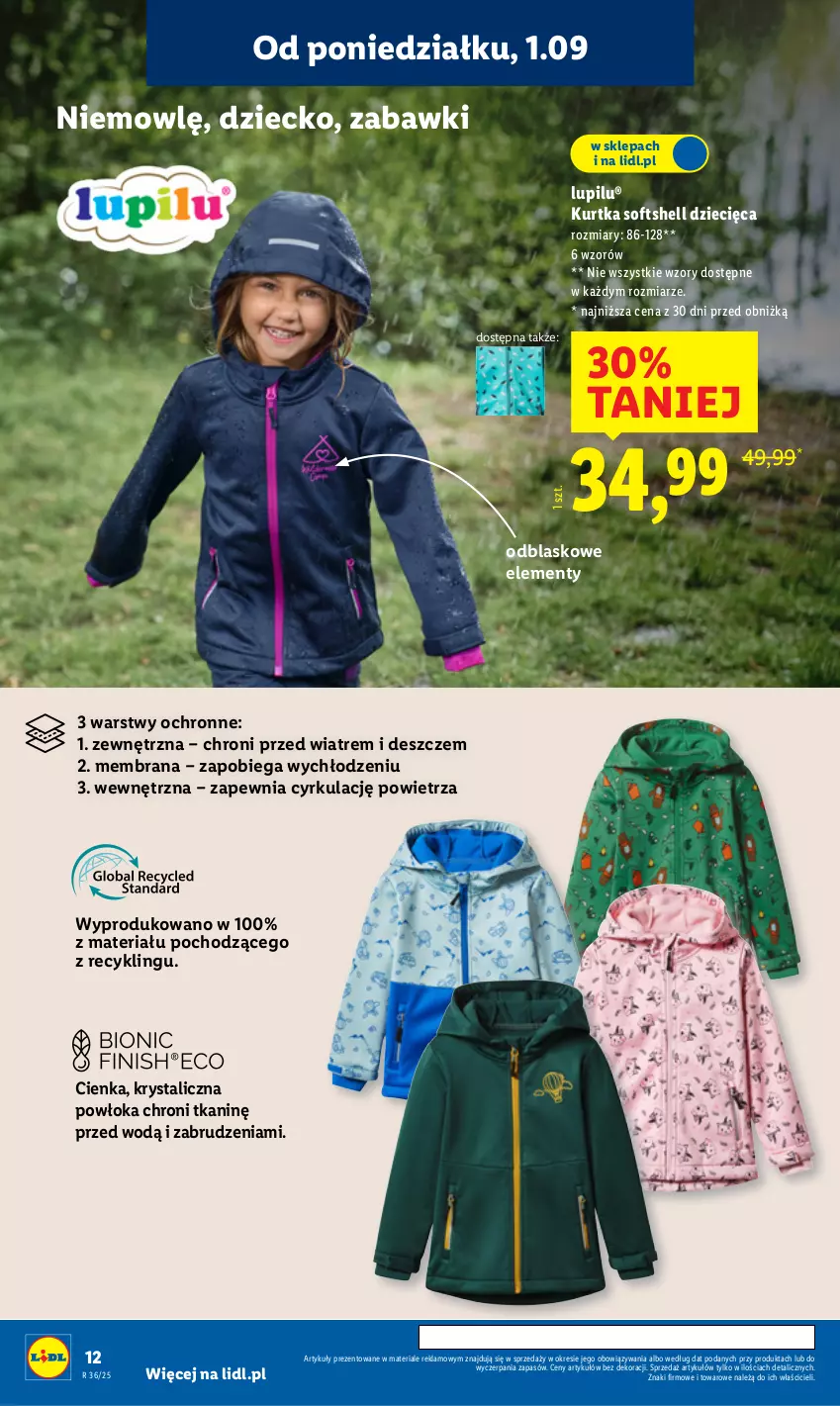Gazetka promocyjna Lidl - GAZETKA - ważna 01.09 do 06.09.2025 - strona 12 - produkty: Control, Dzieci, Kurtka, Kurtka softshell