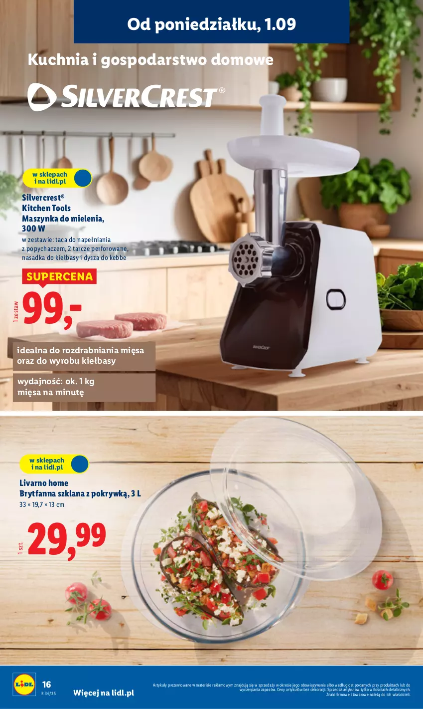Gazetka promocyjna Lidl - GAZETKA - ważna 01.09 do 06.09.2025 - strona 18 - produkty: Fa, Ivar, Kuchnia, LANA, Maszynka, Maszynka do mielenia, Silvercrest, Szynka, Taca