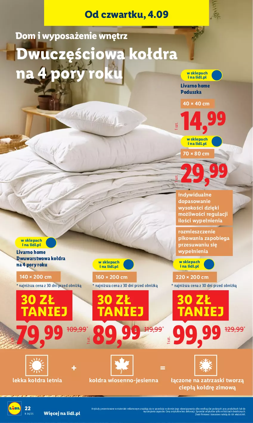 Gazetka promocyjna Lidl - GAZETKA - ważna 01.09 do 06.09.2025 - strona 24 - produkty: Ivar, Kołdra, Poduszka, Por, Sok