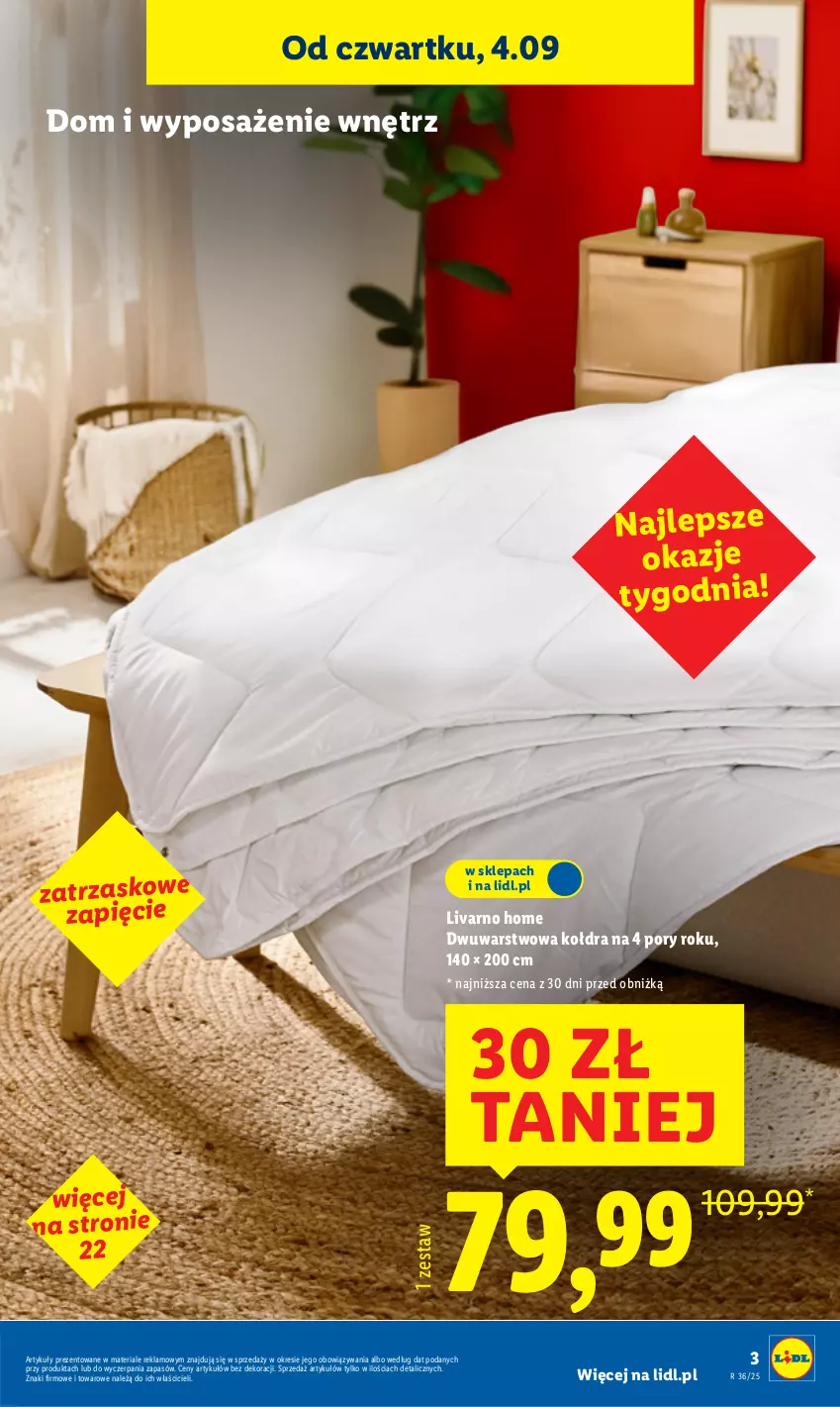 Gazetka promocyjna Lidl - GAZETKA - ważna 01.09 do 06.09.2025 - strona 3 - produkty: Ivar, Kołdra, Por