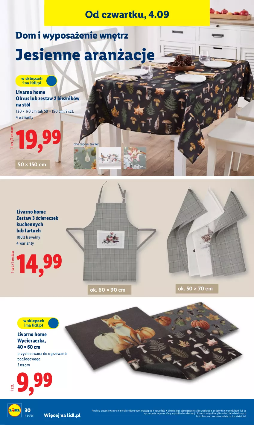 Gazetka promocyjna Lidl - GAZETKA - ważna 01.09 do 06.09.2025 - strona 32 - produkty: Bieżnik, Fa, Ivar, Obrus, Stół, Wycieraczka