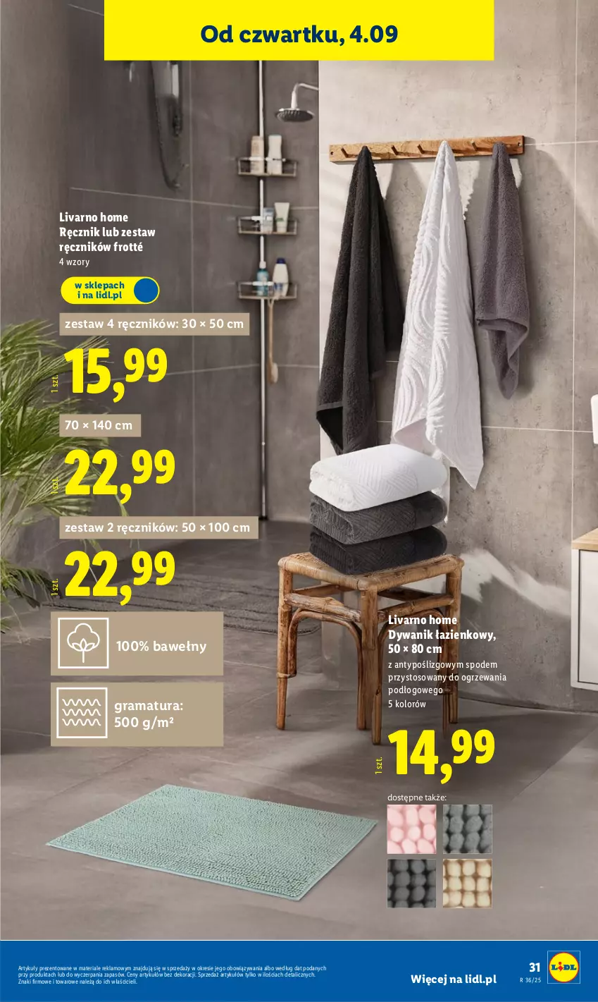 Gazetka promocyjna Lidl - GAZETKA - ważna 01.09 do 06.09.2025 - strona 33 - produkty: Dywan, Dywanik, Dywanik łazienkowy, Gra, Ivar, Rama, Ręcznik