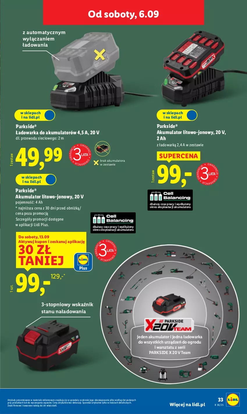 Gazetka promocyjna Lidl - GAZETKA - ważna 01.09 do 06.09.2025 - strona 35 - produkty: Akumulator, Parkside, Ser, Top, Warka
