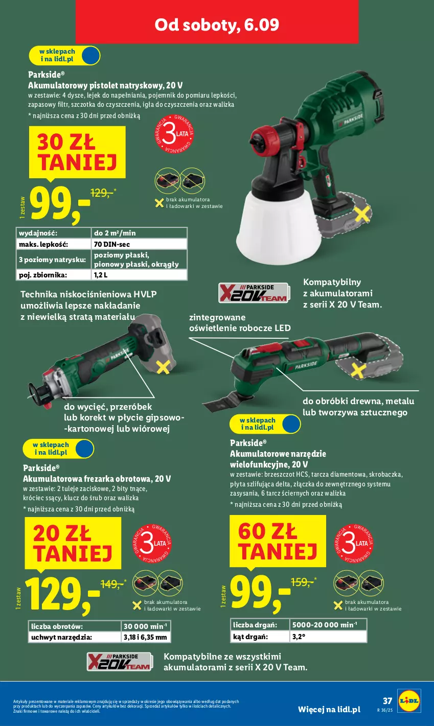 Gazetka promocyjna Lidl - GAZETKA - ważna 01.09 do 06.09.2025 - strona 39 - produkty: Akumulator, Frezarka, Koc, Parkside, Pistolet, Płyta, Pojemnik, Ser, Skrobaczka, Szczotka, Tarcza diamentowa, Walizka