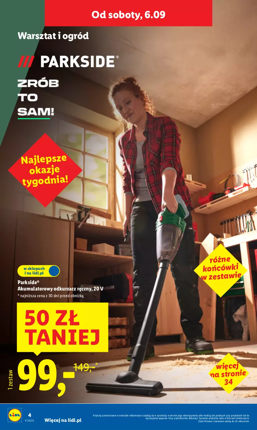 Gazetka promocyjna Lidl - GAZETKA - ważna 01.09 do 06.09.2025 - strona 4 - produkty: Akumulator, Odkurzacz, Ogród, Parkside