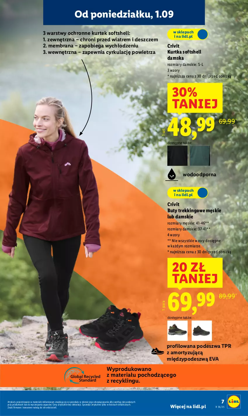 Gazetka promocyjna Lidl - GAZETKA - ważna 01.09 do 06.09.2025 - strona 7 - produkty: Buty, Control, Kurtka, Kurtka softshell, Por