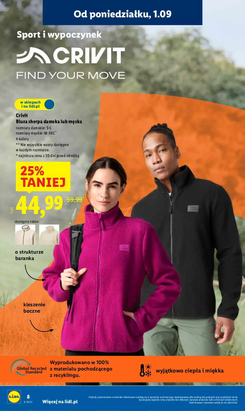 Gazetka promocyjna Lidl - GAZETKA - ważna 01.09 do 06.09.2025 - strona 8 - produkty: Bluza, Control, Por, Sport
