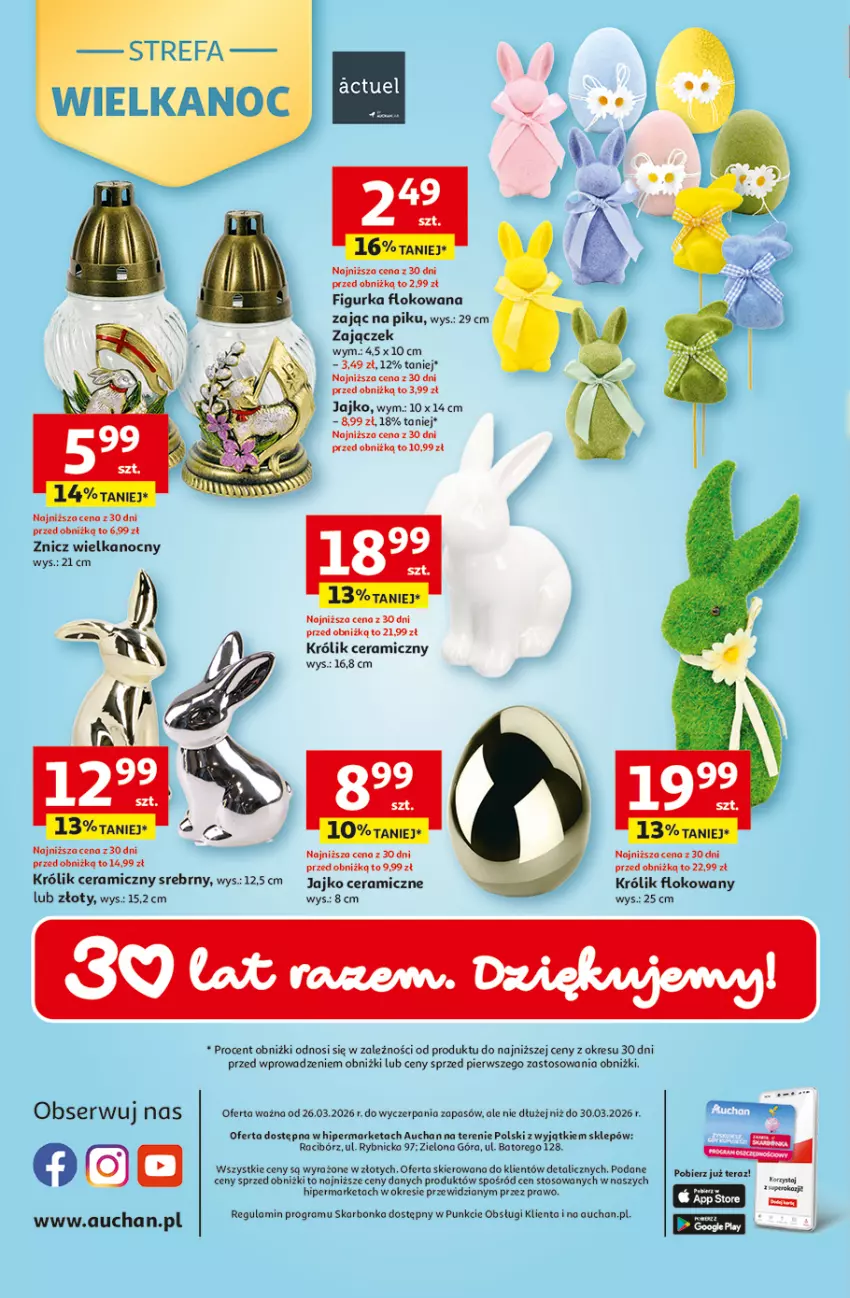 Gazetka promocyjna Auchan - Gazetka 30 Lat Hipermarket Auchan - ważna 26.03 do 30.03.2026 - strona 33 - produkty: Fa, Gra, Królik, Ser, Tera, Znicz
