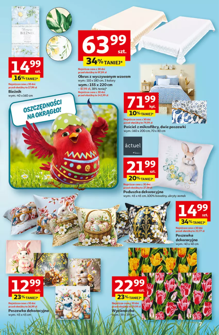 Gazetka promocyjna Auchan - Gazetka 30 Lat Hipermarket Auchan - ważna 26.03 do 30.03.2026 - strona 7 - produkty: Bieżnik, Fa, Obrus, Poduszka, Poduszka dekoracyjna, Pościel, Poszewka
