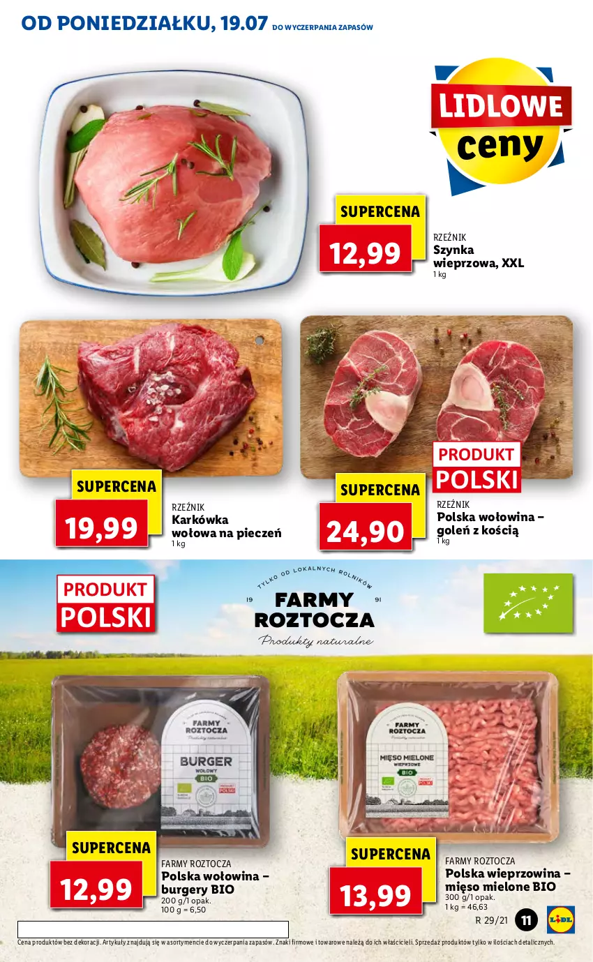 Gazetka promocyjna Lidl - GAZETKA - ważna 19.07 do 21.07.2021 - strona 11 - produkty: Burger, Fa, Mięso, Mięso mielone, Piec, Szynka, Szynka wieprzowa, Wieprzowina, Wołowina