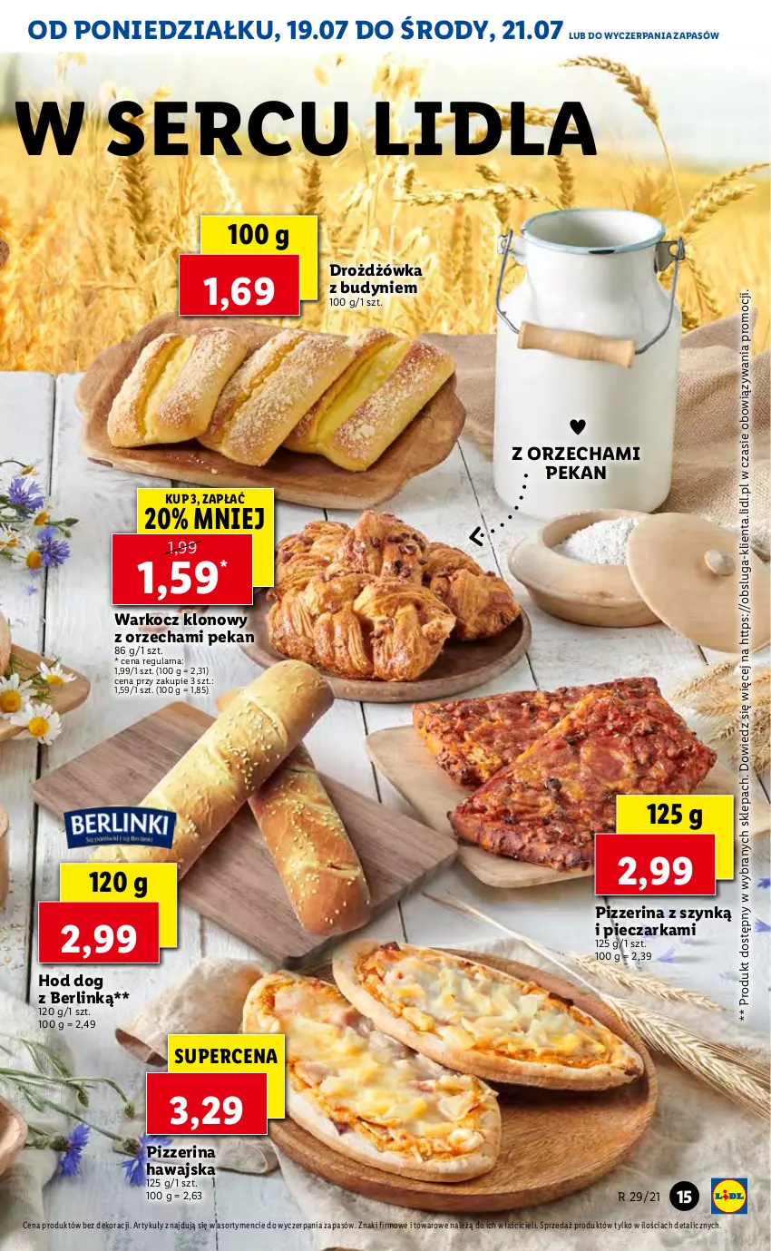 Gazetka promocyjna Lidl - GAZETKA - ważna 19.07 do 21.07.2021 - strona 15 - produkty: Koc, Piec, Pieczarka, Pizzerina, Ser