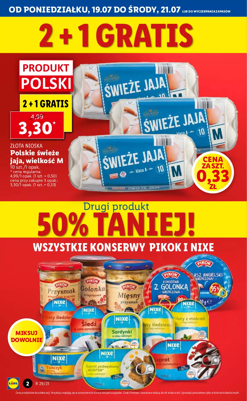 Gazetka promocyjna Lidl - GAZETKA - ważna 19.07 do 21.07.2021 - strona 2 - produkty: Gra, Jaja, PIKOK, Ser