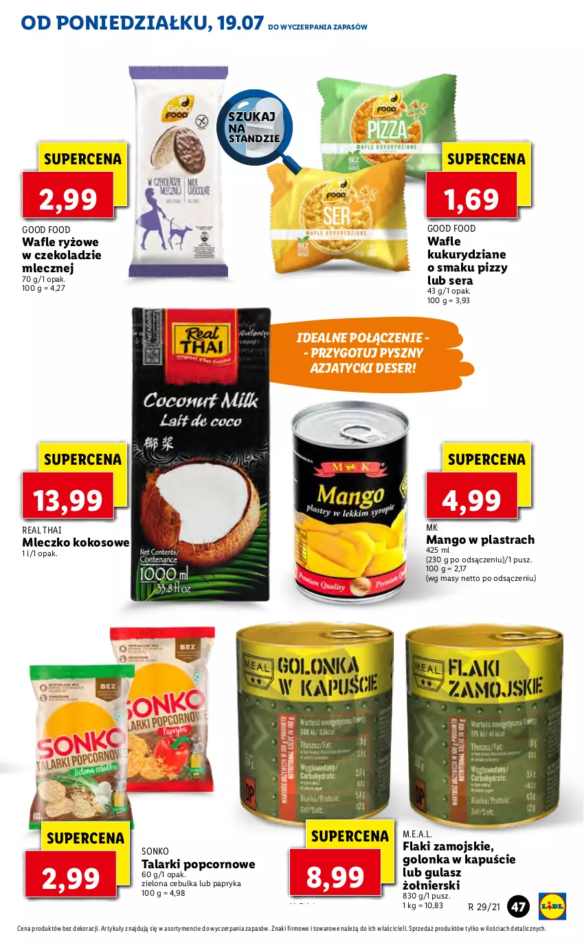 Gazetka promocyjna Lidl - GAZETKA - ważna 19.07 do 21.07.2021 - strona 47 - produkty: Deser, Flaki, Kokos, Mango, Mleczko, Papryka, Popcorn, Ryż, Ser, Sonko