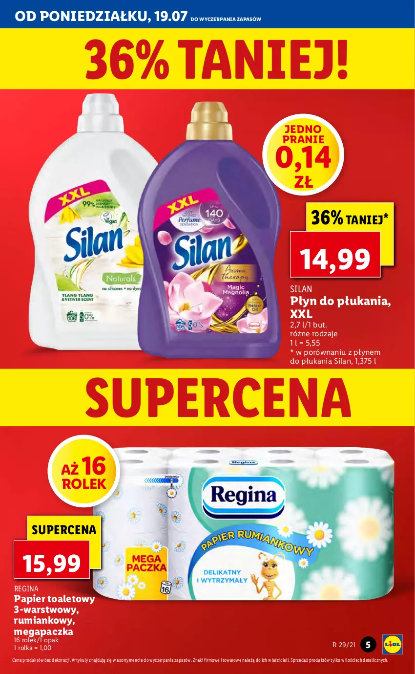 Gazetka promocyjna Lidl - GAZETKA - ważna 19.07 do 21.07.2021 - strona 5 - produkty: Gin, Papier, Papier toaletowy, Płyn do płukania, Por, Rum, Silan