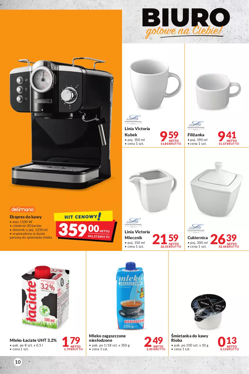 Gazetka promocyjna Makro - [Oferta specjalna] Biuro - ważna 04.05 do 16.05.2022 - strona 10 - produkty: Biuro, Cukier, Filiżanka, Kubek, Mleko, Mleko zagęszczone, Rioba