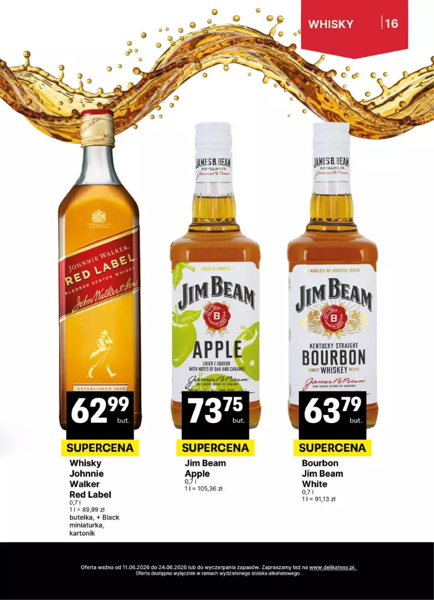 Gazetka promocyjna Delikatesy Centrum - Delibarek DC24-DC25 - ważna 11.06 do 24.06.2026 - strona 16 - produkty: Bourbon, Jim Beam, Lack, Likier, Rama, Tonik, Whisky
