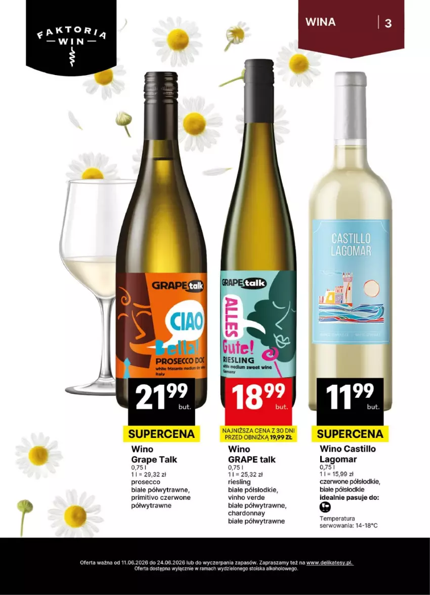Gazetka promocyjna Delikatesy Centrum - Delibarek DC24-DC25 - ważna 11.06 do 24.06.2026 - strona 3 - produkty: Chardonnay, Gra, Prosecco, Rama, Ser, Wino