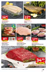 Gazetka promocyjna Auchan - Gazetka Rewelacyjnie małe CENY! Hipermarket Auchan - Gazetka - ważna od 13.09 do 13.09.2023 - strona 19 - produkty: Kurczak, Mięso z uda kurczaka, Tusz, Burger, Udziec wołowy, Mintaj, Dorsz, Mięso