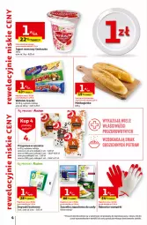 Gazetka promocyjna Auchan - Gazetka Rewelacyjnie małe CENY! Hipermarket Auchan - Gazetka - ważna od 13.09 do 13.09.2023 - strona 4 - produkty: Ser, Jogurt owocowy, Jogurt, Wafelek, Bagietka, Rękawice, Grześki, Zmywaki kuchenne