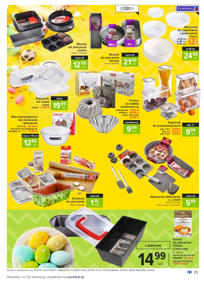 Gazetka promocyjna Carrefour - Gazetka Carrefour - ważna 15.03 do 22.03.2021 - strona 25 - produkty: Blacha do pieczenia, Chleb, Fa, Forma do pieczenia, LANA, Piec, Pojemnik, Pojemnik do przechowywania, Pojemnik na ciasto, Por