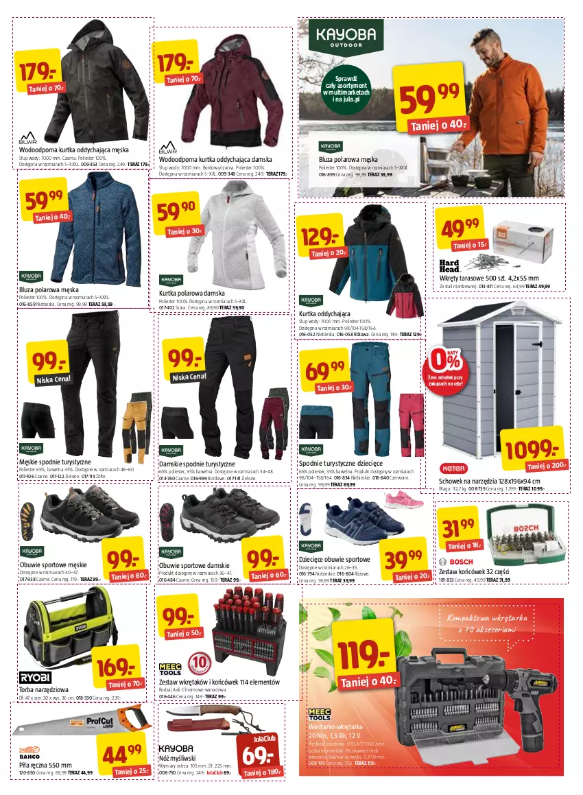 Gazetka promocyjna Jula - Gazetka - ważna 08.04 do 24.04.2022 - strona 3 - produkty: Bluza, Bluza polarowa, Dzieci, Kurtka, Obuwie, Por, Spodnie, Sport, Tarka, Tera, Torba, Waga, Wełna, Wkręt, Wkrętarka, Zestaw końcówek, Zestaw wkrętaków