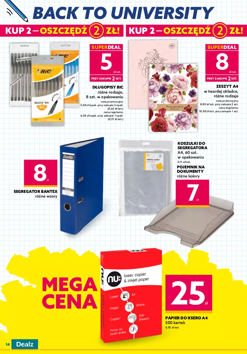 Gazetka promocyjna Dealz - NOWA GAZETKAWielkie Oszczędzanie! - ważna 05.10 do 18.10.2022 - strona 14 - produkty: BIC, Długopis, Kosz, Lack, Mysz, Napój, Papier, Papier do ksero, Pojemnik, Ser, Słuchawki, Warka