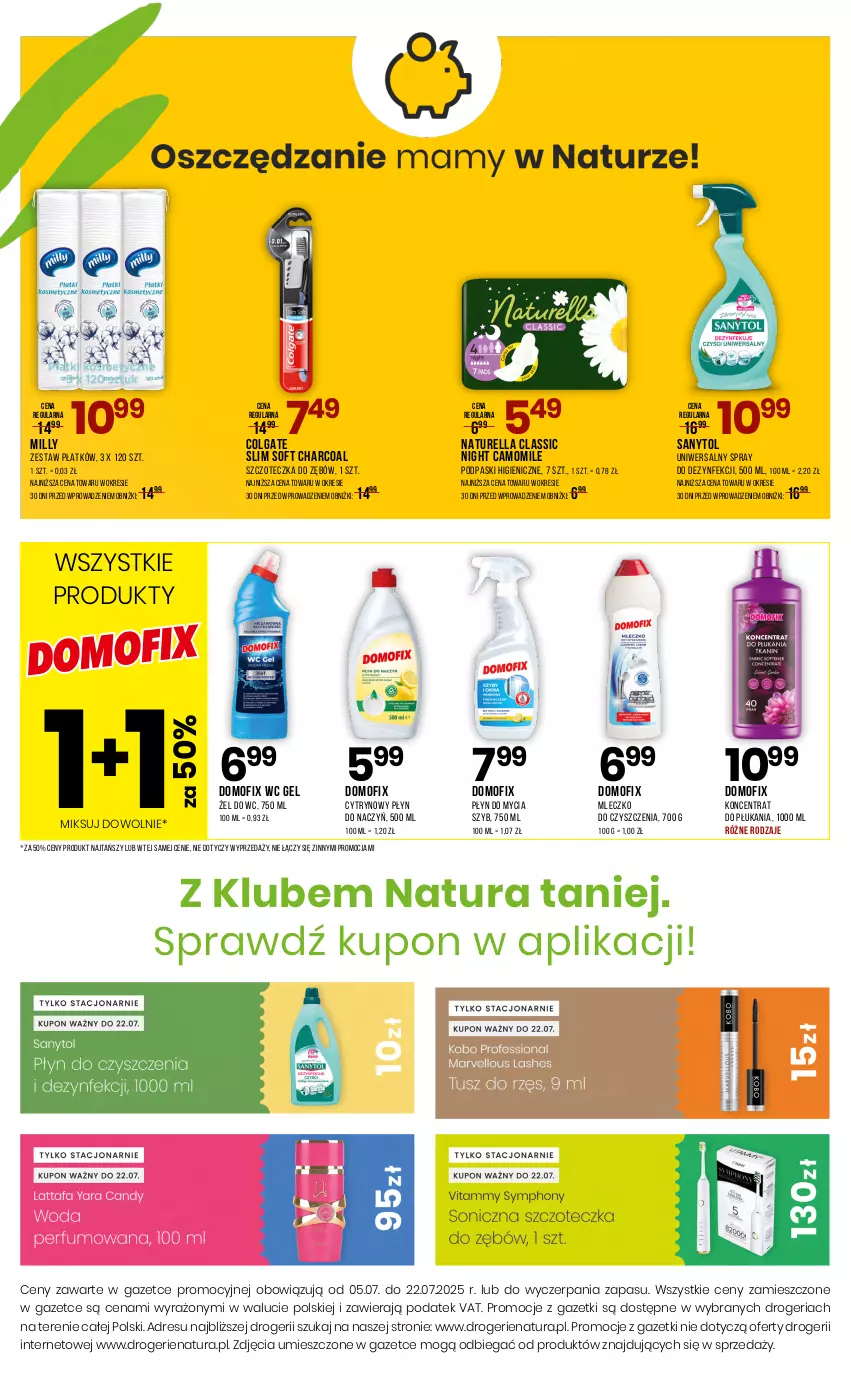 Gazetka promocyjna Drogerie Natura - Gazetka Drogerie Natura - ważna 05.07 do 22.07.2025 - strona 16 - produkty: Colgate, Dres, JBL, LG, Mleczko, Naturell, Naturella, Płyn do mycia, Podpaski, Sanytol, Szczoteczka, Szczoteczka do zębów
