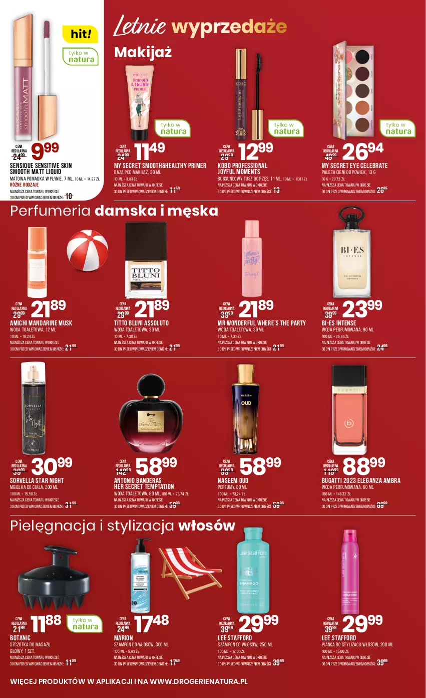 Gazetka promocyjna Drogerie Natura - Gazetka Drogerie Natura - ważna 05.07 do 22.07.2025 - strona 2 - produkty: Antonio Banderas, KOBO, Makijaż, Moments, Mus, Paleta, Perfum, Szampon, Szczotka, Tusz, Woda, Woda perfumowana, Woda toaletowa
