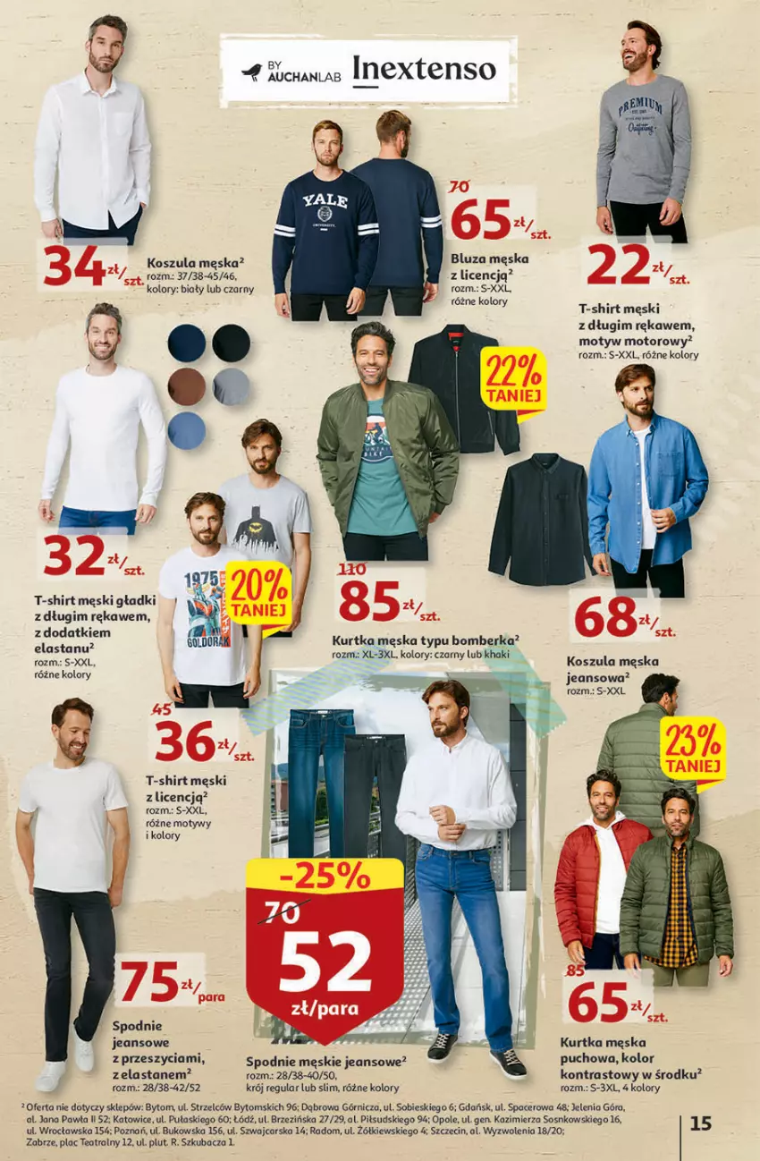 Gazetka promocyjna Auchan - Szkoła oszczędzania Hipermarkety 25-31.08 - ważna 25.08 do 31.08.2022 - strona 15 - produkty: Acer, Bluza, Cars, Kosz, Koszula, Kurtka, Sos, Spodnie, Spodnie jeans, T-shirt