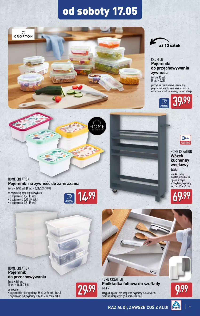 Gazetka promocyjna Aldi - Artykuły przemysłowe i tekstylia - ważna 14.05 do 17.05.2025 - strona 9 - produkty: Fa, Olej, Podkład, Podkładka, Pojemnik, Por, Wózek