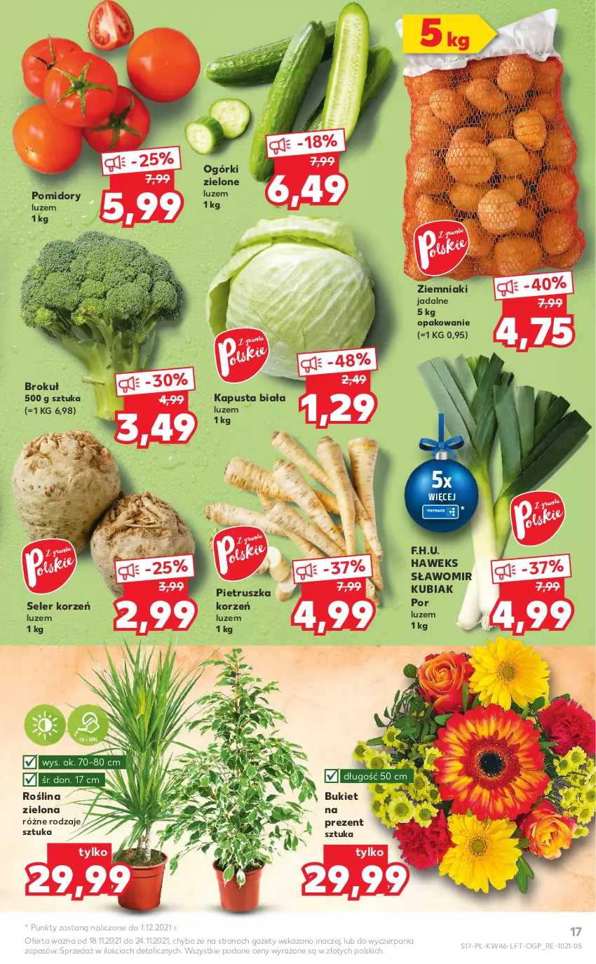 Gazetka promocyjna Kaufland - OFERTA TYGODNIA - ważna 18.11 do 24.11.2021 - strona 17 - produkty: Bukiet, Pietruszka, Pomidory, Por, Seler korzeń, Ziemniaki