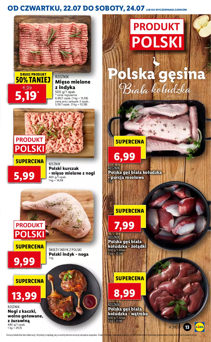 Gazetka promocyjna Lidl - GAZETKA - ważna 22.07 do 24.07.2021 - strona 13 - produkty: Kurczak, Mięso, Mięso mielone, Por