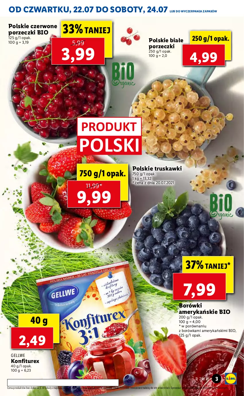 Gazetka promocyjna Lidl - GAZETKA - ważna 22.07 do 24.07.2021 - strona 3 - produkty: Borówka, Por, Truskawki