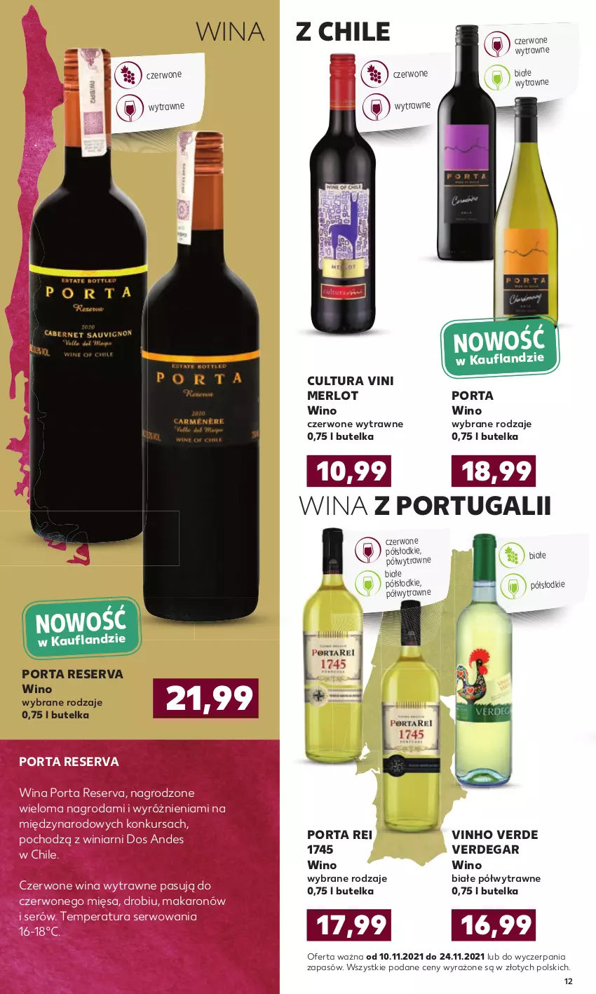 Gazetka promocyjna Kaufland - Oferta specjalna - ważna 10.11 do 24.11.2021 - strona 12 - produkty: Dega, Makaron, Merlot, Por, Ser, Wino, Wino białe, Wino czerwone