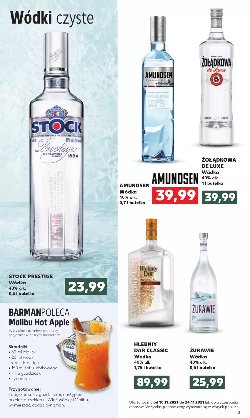 Gazetka promocyjna Kaufland - Oferta specjalna - ważna 10.11 do 24.11.2021 - strona 2 - produkty: Amundsen, Lanki, Malibu, Sok, Stock, Wódka