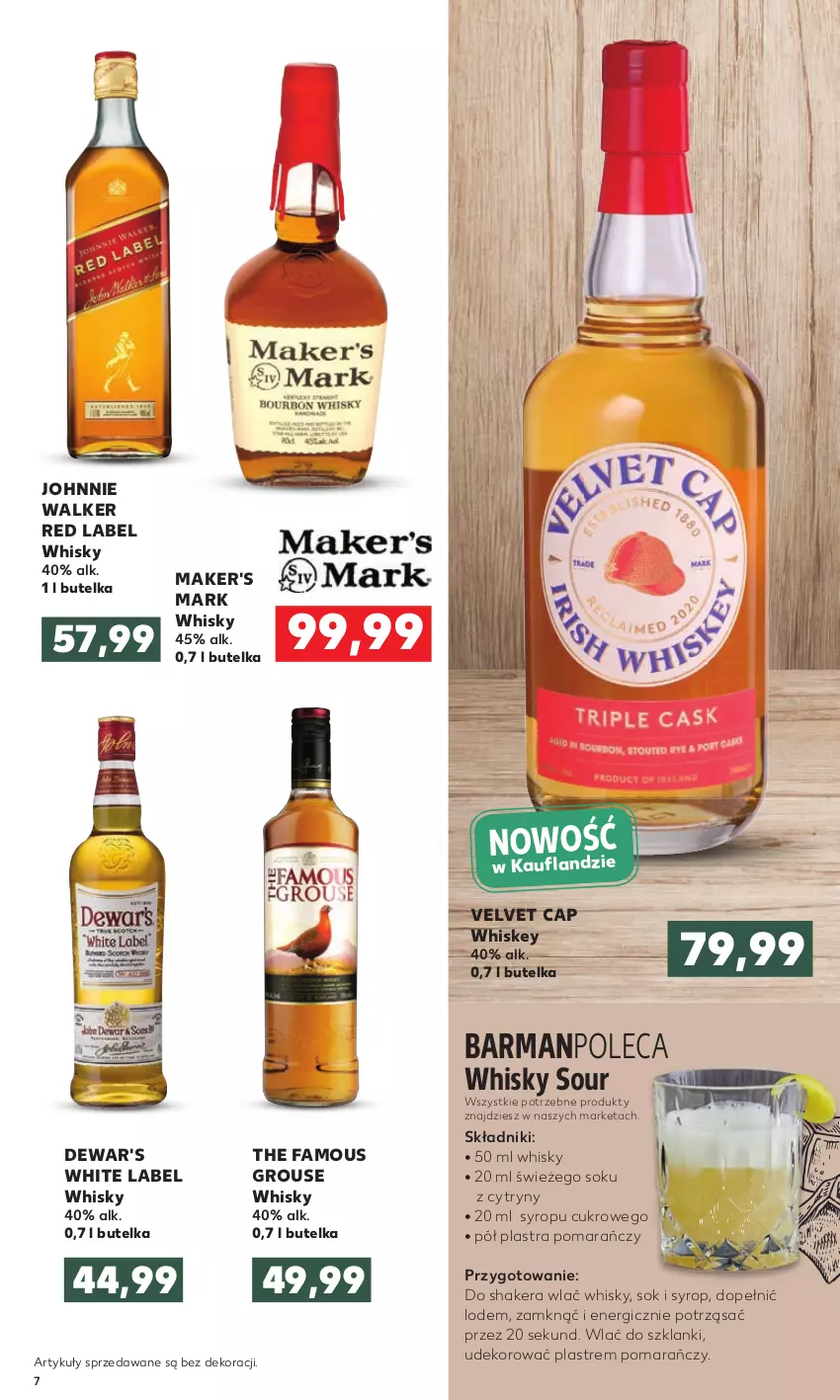 Gazetka promocyjna Kaufland - Oferta specjalna - ważna 10.11 do 24.11.2021 - strona 7 - produkty: Cytryny, Fa, Johnnie Walker, Lanki, Sok, Syrop, The Famous Grouse, Velvet, Whiskey, Whisky