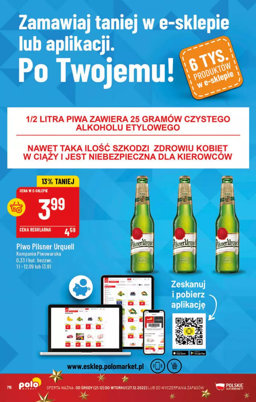 Gazetka promocyjna PoloMarket - Gazetka pomocyjna - ważna 21.12 do 27.12.2022 - strona 78 - produkty: Fa, Gra, Piec, Piwa