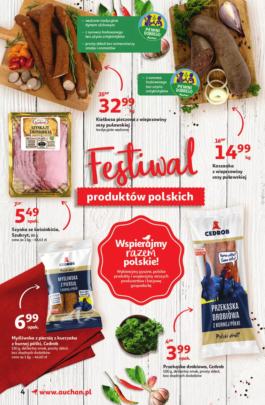 Gazetka promocyjna Auchan - przeNISKIE CENY z Maxi pakami Supermarkety - ważna 20.01 do 26.01.2022 - strona 4 - produkty: BIC, Fa, Kasza, Kaszanka, Kiełbasa, Piec, Szubryt, Szynka