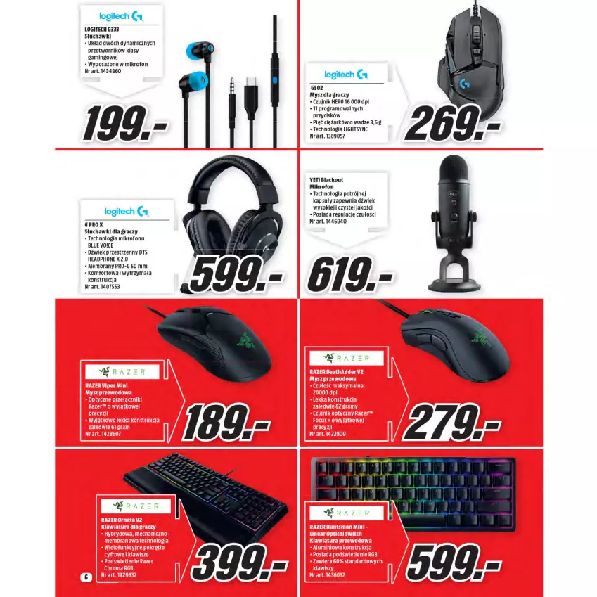 Gazetka promocyjna Media Markt - Gazetka Media Markt - ważna 23.06 do 30.06.2021 - strona 6 - produkty: Gra, Lack, Logitech, Mikrofon, Mysz, Słuchawki, Sok