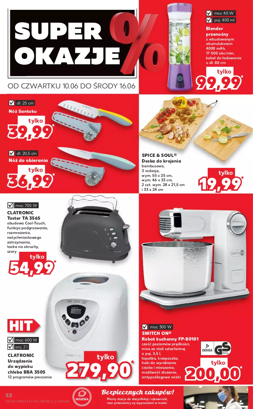 Gazetka promocyjna Kaufland - OFERTA TYGODNIA - ważna 10.06 do 16.06.2021 - strona 52 - produkty: Akumulator, Blender, Chleb, Deska do krojenia, Gra, Piec, Robot, Toster, Trzepaczka