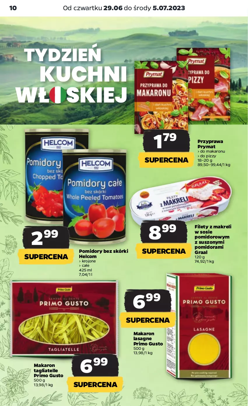 Gazetka promocyjna Netto - Artykuły spożywcze - ważna 29.06 do 05.07.2023 - strona 10 - produkty: Gra, Graal, HELCOM, Lasagne, Makaron, Pomidory, Prymat, Sos, Tagliatelle