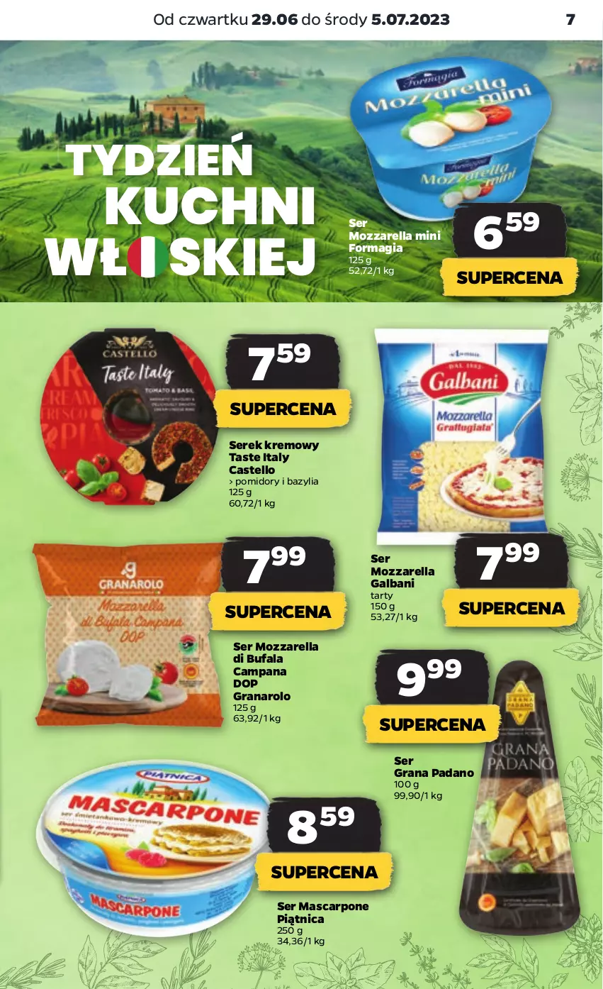 Gazetka promocyjna Netto - Artykuły spożywcze - ważna 29.06 do 05.07.2023 - strona 7 - produkty: Bazyl, Bazylia, Fa, Galbani, Gra, Mascarpone, Mozzarella, Piątnica, Pomidory, Ser, Serek