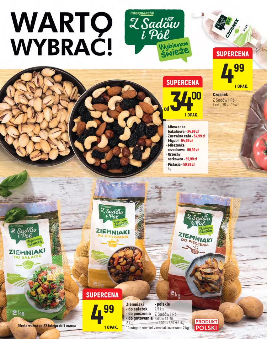 Gazetka promocyjna Intermarche - ważna 22.02 do 09.03.2022 - strona 4 - produkty: Czosnek, Mieszanka bakaliowa, Mieszanka orzechowa, Piec, Sałat, Ziemniaki